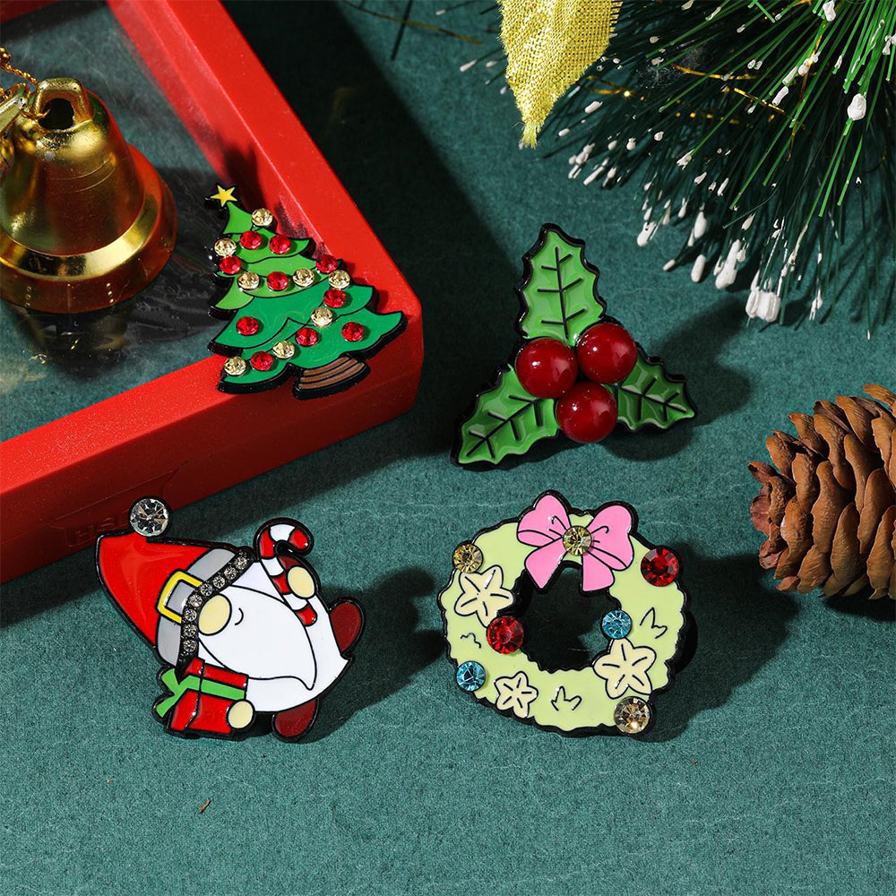 Christmas Metal Brooch 【Set for 4】