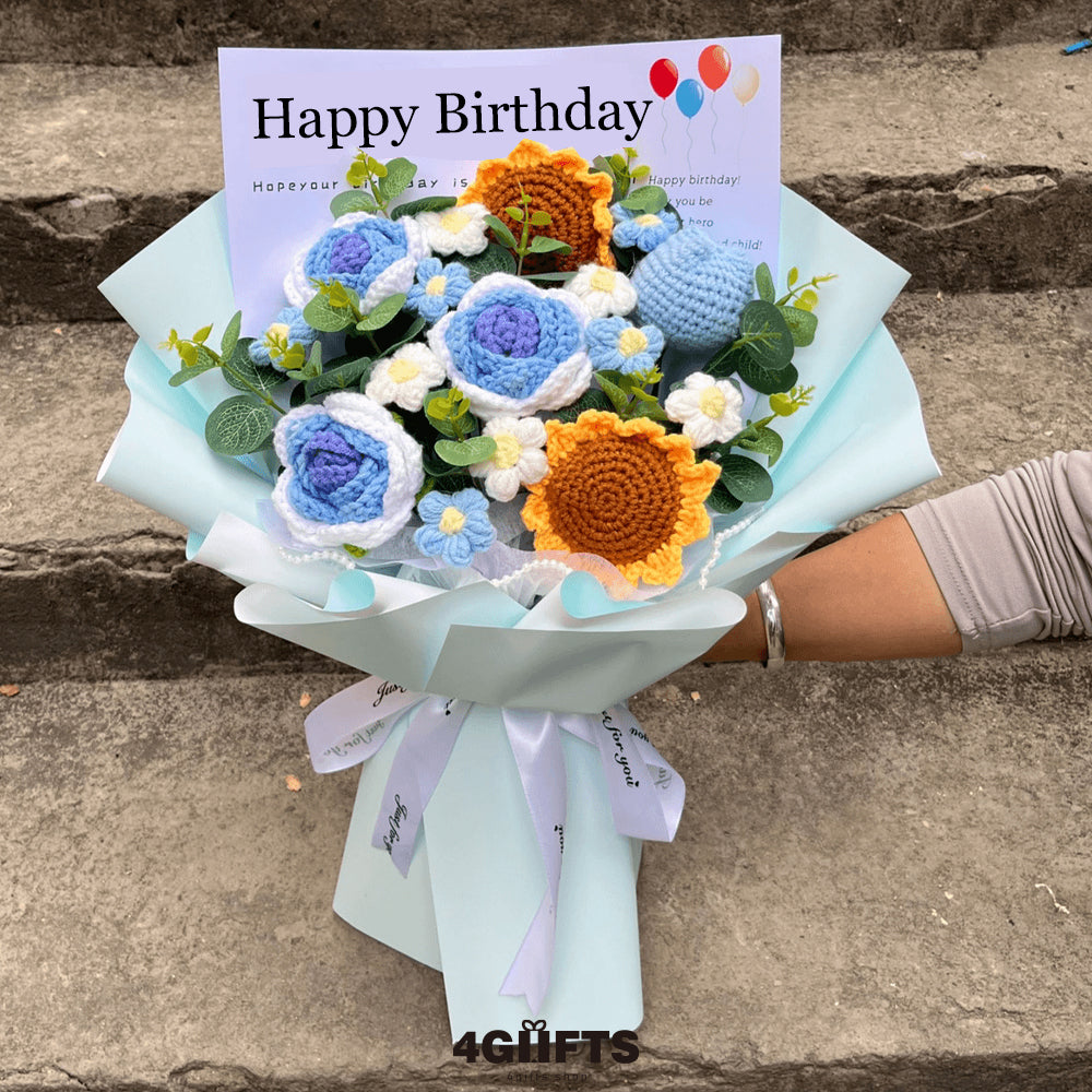 19.90$【Handmade Crocheted flower Bouquet】