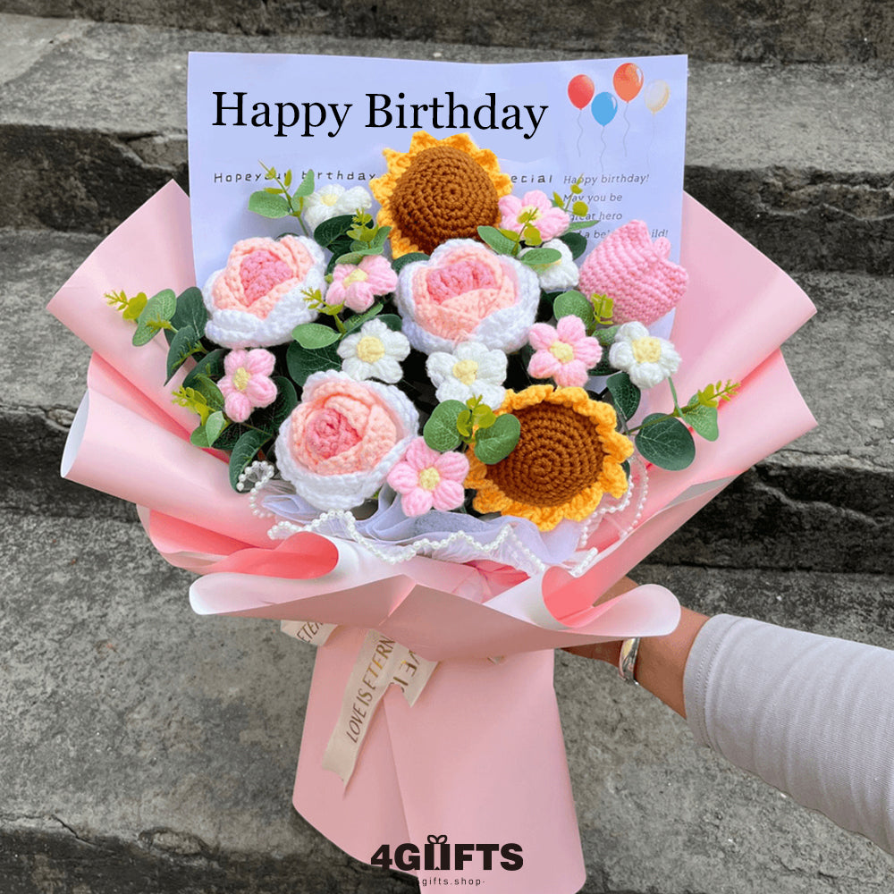 19.90$【Handmade Crocheted flower Bouquet】