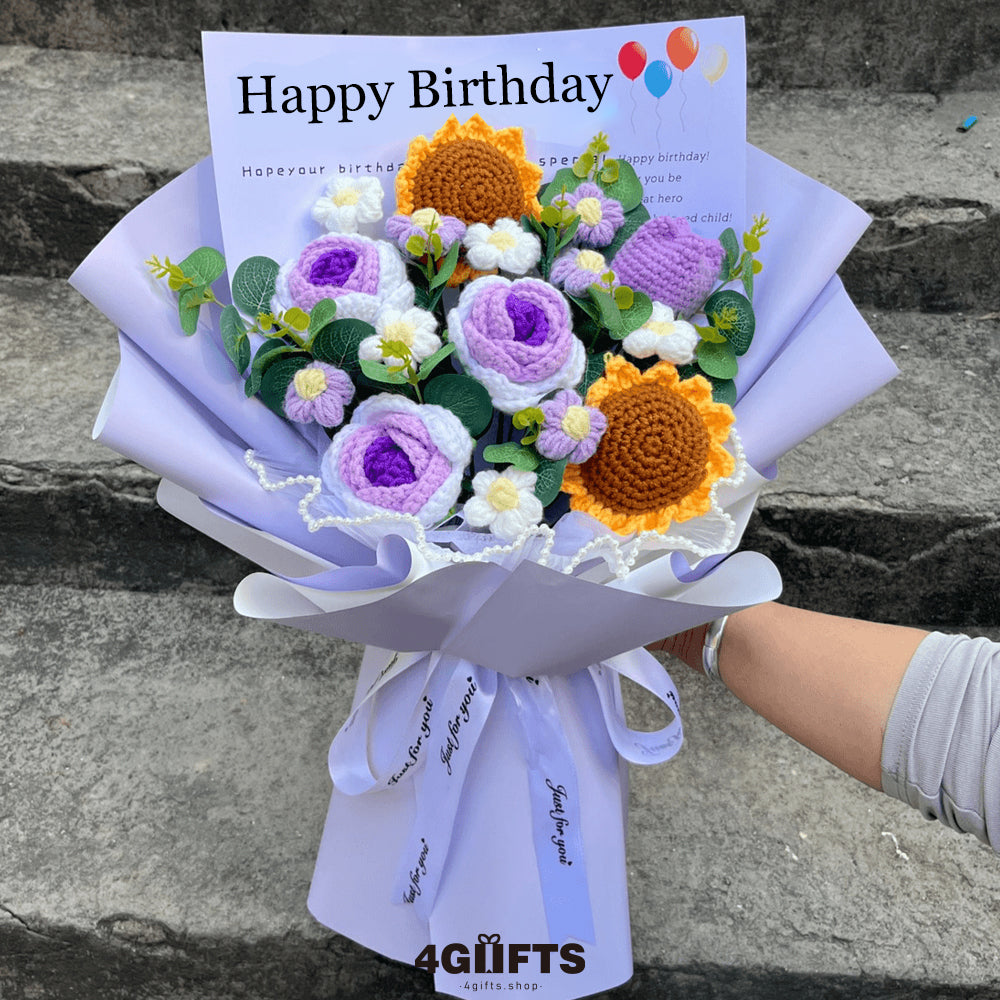 19.90$【Handmade Crocheted flower Bouquet】