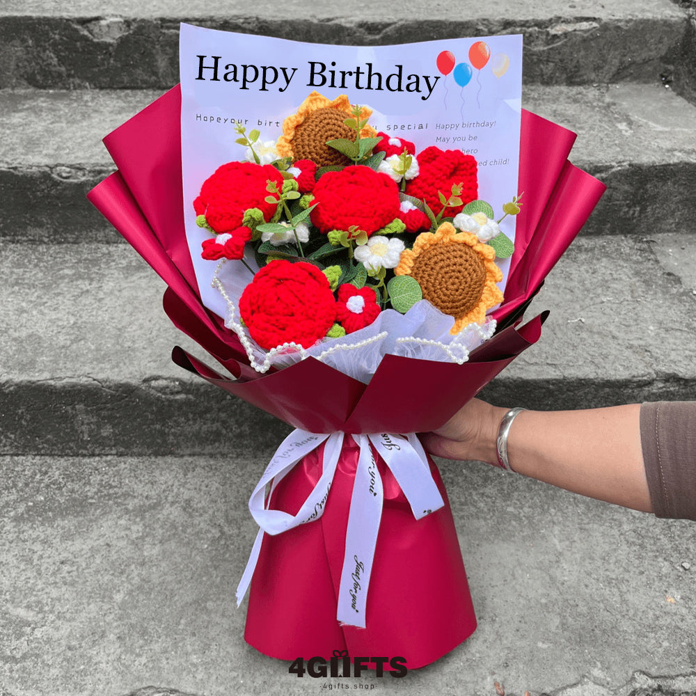 19.90$【Handmade Crocheted flower Bouquet】