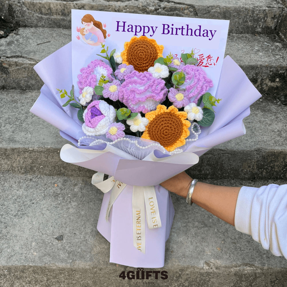 19.90$【Handmade Crocheted flower Bouquet】