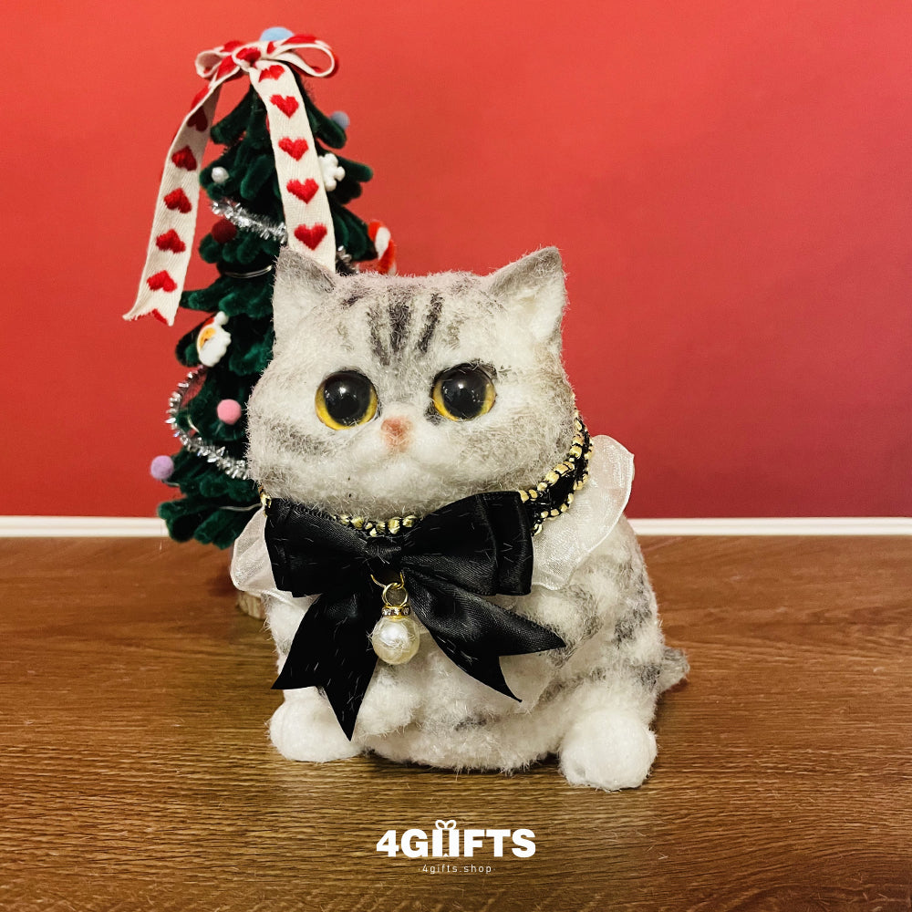 S01 Chubby Squishy Tabby Cat【bow tie】