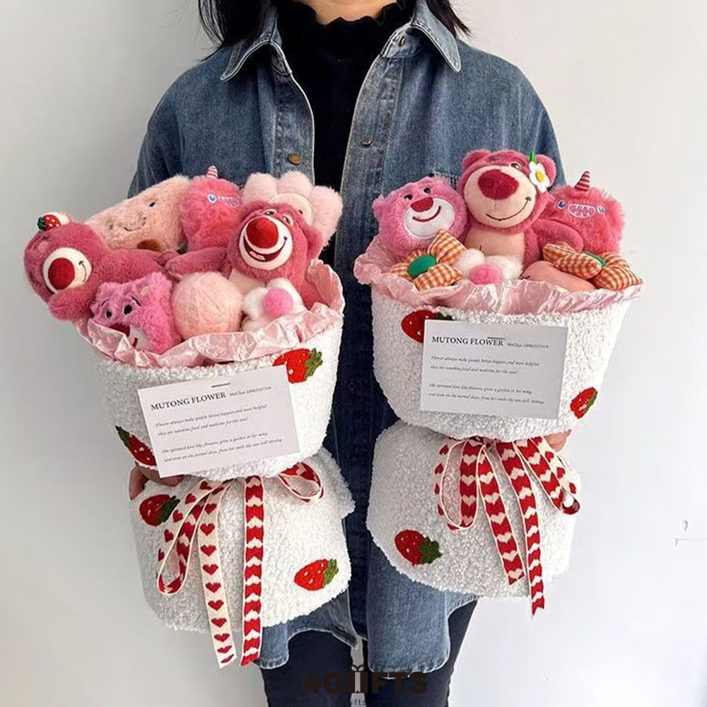 19.9$【Strawberry Bear doll】Christmas bouquet